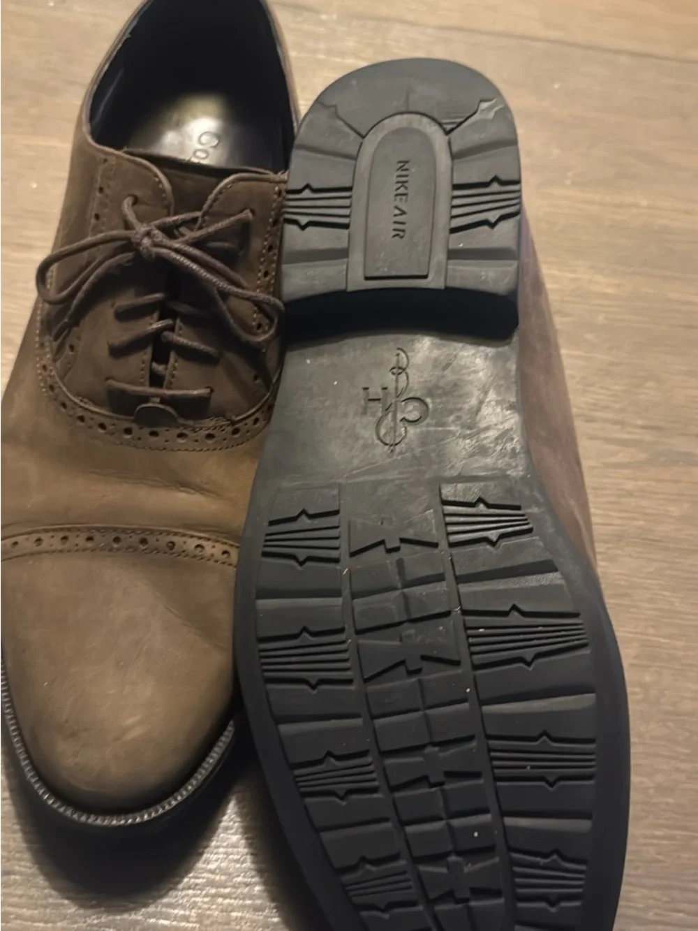 Cole Haan Men's Dark Brown Leather Wingtip Derbys